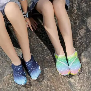 Детская водная обувь, водные носки для босых ног, легкие быстросохнущие пляжные сандалии, водные кроссовки для мальчиков и девочек, плавание, дайвинг 29 чёрный