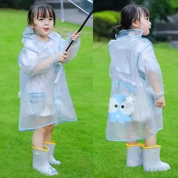 Детская водонепроницаемая и дышащая цельная куртка-дождевик с героями мультфильмов, дождевик L/110 синий
