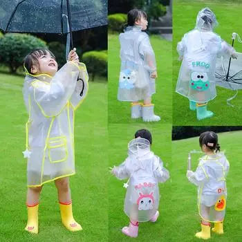 Детская водонепроницаемая и дышащая цельная куртка-дождевик с героями мультфильмов, дождевик M/100 розовый