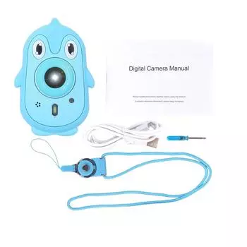 Детская водонепроницаемая камера 3M с экраном IPS 2,4 дюйма и силиконовым чехлом, поддержка фильтра GameBlue синий