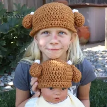 Детская вязаная шапка с куриной ножкой и париком, декоративная, толстая, сохраняющая тепло, детский головной убор для фотосъемки, высокоэластичная зимняя шапочка для вечеринок и путешествий жёлтый