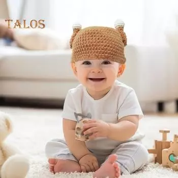 Детская вязаная шапка с куриной ножкой и париком, декоративная, толстая, сохраняющая тепло, детский головной убор для фотосъемки, высокоэластичная зимняя шапочка для вечеринок и путешествий жёлтый