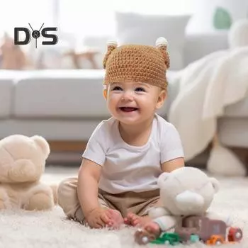 Детская вязаная шапка с куриной ножкой и париком, декоративная, толстая, сохраняющая тепло, детский головной убор для фотосъемки, высокоэластичная зимняя шапочка для вечеринок и путешествий жёлтый