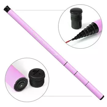 Детская выдвижная удочка, портативная телескопическая удочка, удочка из стекловолокна для детей розовый