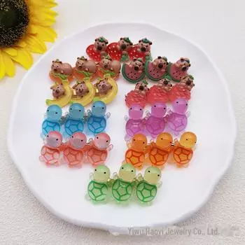 Детская заколка для волос Capybara - милая, не повреждает волосы девочек, дизайн в виде мультяшной черепахи