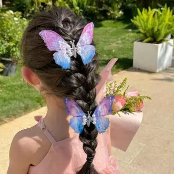 Детская заколка для волос с имитацией бабочки, супер фея, жемчужное украшение для волос, старинная заколка с надписью