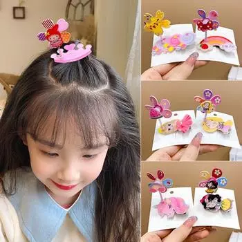 Детская заколка для волос с мультяшным цветочным узором, в форме ветряной мельницы, заколка для волос, весенний дизайн, противоскользящая заколка для волос с челкой, головной убор 3