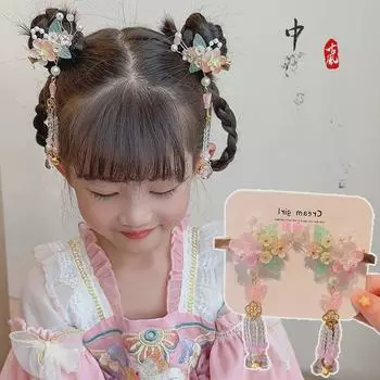 Детская заколка для волос в старинном стиле Ханьфу – головной убор с кисточками для маленьких девочек