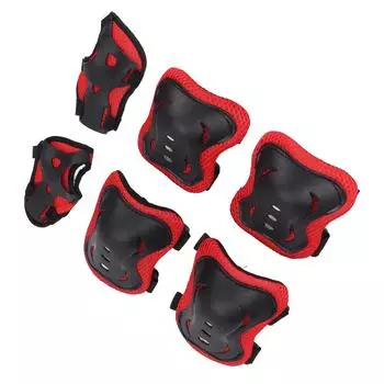 Детская защитная экипировка, стильный дышащий детский наколенник, налокотник, защита для рук для езды на велосипеде красный