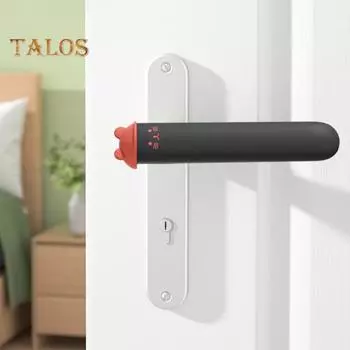 Детская защитная дверная ручка, чехол с рисунком кошки, силиконовая дверная ручка, перчатки, шумоподавление, защита от столкновений, стена серый