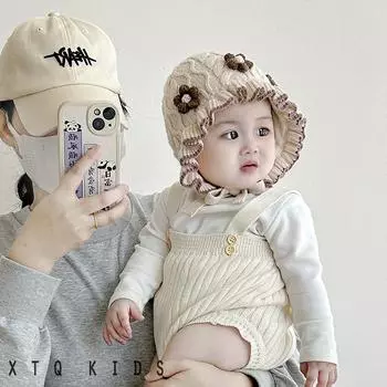 Детская защитная шапка для ушей, теплая осенью и зимой, ветрозащитная шапка-свитер, милая и симпатичная, сумка-ушанка для мальчиков и девочек, для маленького возраста 40-48cm recommended 3-24 months + good elasticity