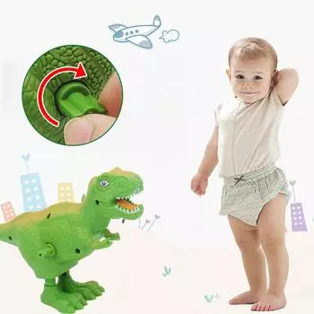 Детская заводная игрушка динозавр пружинный заводной развивающая игрушка лет Дина Бар заводная игрушка 0-3 старый M0O9 random color-onesize