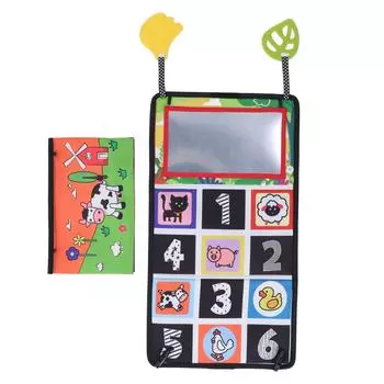 Детская зеркальная книжка-игрушка, складная, визуально обучающая, детская зеркальная тканевая книга с подвеской-прорезыватель для автомобиля