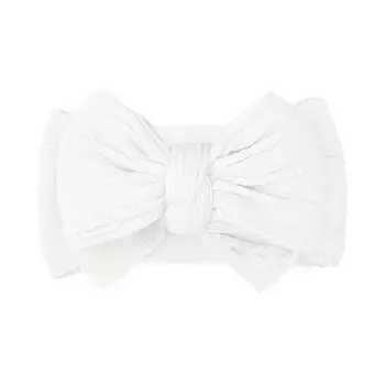 Детская жаккардовая повязка на голову с большими бантами, эластичная, из мягкого нейлона, для новорожденной девочки, аксессуары для волос для младенцев, детские головные уборы