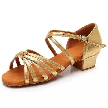 Детская женская танцевальная обувь для бальных танцев на низком каблуке, танцевальная обувь для латиноамериканского танго, танцевальная обувь для начинающих, домашняя танцевальная обувь 30 коричневый