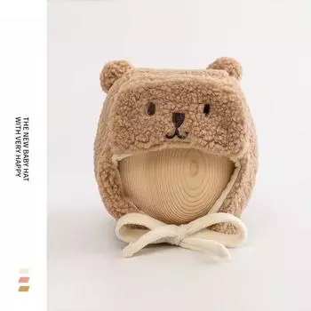 Детская зимняя милая защитная шапка для ушей с изображением мультяшного животного для мальчиков и девочек, детская плюшевая шапка синий