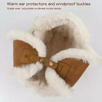 Детская зимняя шапка-перчатки с искусственным мехом, утолщенная, полная защита, термоизоляция, защита от ветра, холодная погода, катание на лыжах, катание на коньках, варежки унисекс, головной убор C