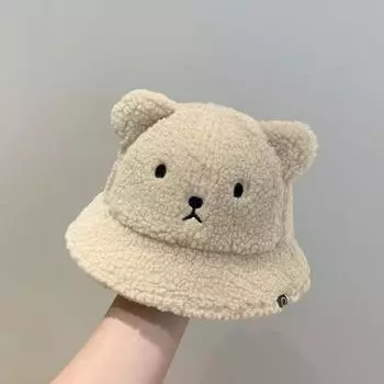 Детская зимняя шапка-рыбак с овечкой, теплая, плюшевая, для детей 6-24 месяцев, для мальчиков и девочек, для младенцев, солнцезащитные козырьки, милая мультяшная детская шапка-миска 46-48cm fit 6-24M