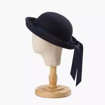 Детская зимняя шерстяная шапка с большим бантом из шерстяного фетра для детей, праздничная и досуговая детская шляпа от солнца head size 52cm