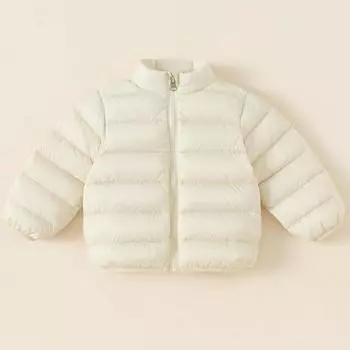 Детская зимняя теплая однотонная куртка с пуховой подкладкой для мальчиков, двухсторонняя короткая куртка-пуховик 90 чёрный