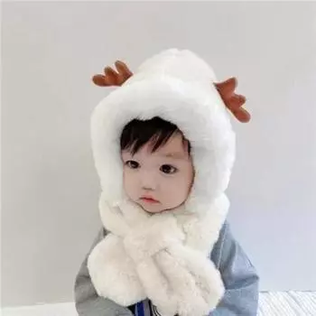 Детская зимняя теплая шапка-шарф для девочек и мальчиков, зимняя шапка-ушанка с капюшоном, детский зимняя утепленная шапка-ушанка для младенцев, детский аксессуар