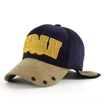 Детская зимняя вельветовая бейсболка с наушниками, детская шапка-бомбер для мальчиков и девочек, мужские и женские спортивные кепки маленького размера, 52-56 см 54cm head 52-56cm