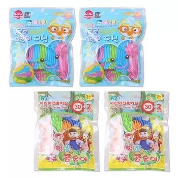 Детская зубная нить Pororo 48р 2 шт + Детская зубная нить Kongsuni 32р 2 шт, 1 комплект