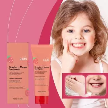 Детская зубная паста для ухода за полостью рта. Безопасно защищает десны от пятен и зубного камня. Освежает дыхание. Подавляет кариес и очищает. One Size красный