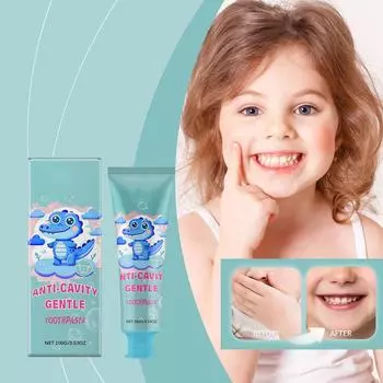 Детская зубная паста против кариеса Отбеливает зубы Уменьшает зубные пятна Осветляет и восстанавливает зубную эмаль Уменьшает чувствительность и предотвращает кариес. One Size синий