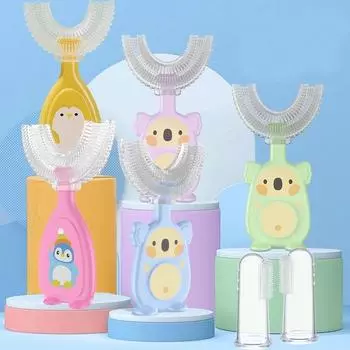 Детская зубная щетка, детская U-образная детская зубная щетка, прорезыватели, мягкая силиконовая щетка для новорожденных, детские зубы, уход за полостью рта, чистка здоровья S фиолетовый