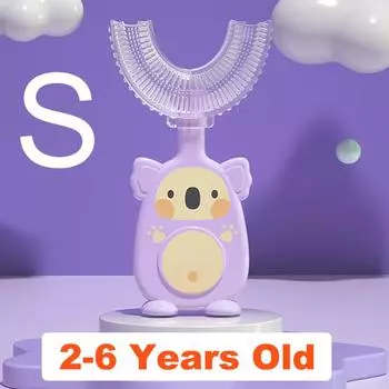 Детская зубная щетка, детская U-образная детская зубная щетка, прорезыватели, мягкая силиконовая щетка для новорожденных, детские зубы, уход за полостью рта, чистка здоровья S розовый