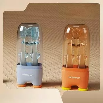 Детская зубная щетка Детская зубная щетка Детская зубная щетка Детская зубная щетка 0-18 Очистка налета на языке Детская силиконовая зубная щетка синий