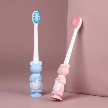 Детская зубная щетка, не содержащая бисфенола А, многоразовая детская подарочная ручная обучающая детская зубная щетка в виде лягушки для детей розовый