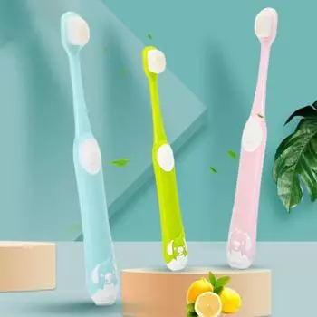 Детская зубная щетка с мультяшным дизайном для ухода за зубами PP Младенческая зубная щетка с мягкой щетиной для ванной комнаты зелёный