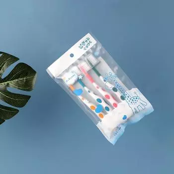 Детская зубная щетка с мультяшным рисунком и мягкими волосами, детская зубная щетка, 4 шт. 1 Set(4pcs)