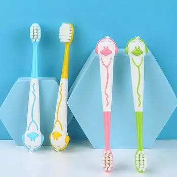 Детская зубная щетка с рисунком утки, ультрамягкая зубная щетка 360, зубная нить, обучающая зубная щетка, очиститель зубов, уход за полостью рта от 2 до 12 лет
