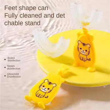 Детская зубная щетка U-образная детская прорезыватель Детская зубная щетка Детская силиконовая щетка для малышей Чистка полости рта small