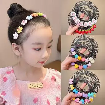 Детская звезда, цветная расческа для волос, сломанная повязка на голову, заколки для волос, милый головной убор для девочек, принцесса, удлиненный аксессуар для волос 1PC