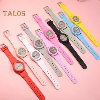 Детские электронные часы, регулируемый экран с большим шрифтом, точный хронометраж, умные наручные часы для студентов красный