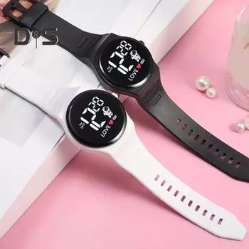 Детские электронные часы с большим циферблатом, высокой точностью, регулируемым ремешком, водонепроницаемые цифровые спортивные часы для студентов озеро синий