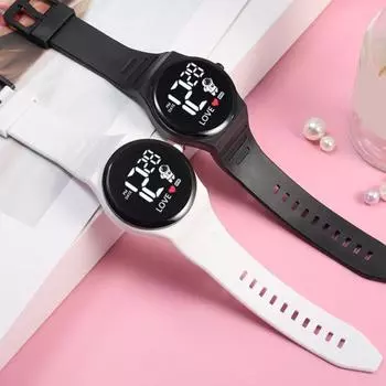 Детские электронные часы с большим циферблатом, высокой точностью, регулируемым ремешком, водонепроницаемые цифровые спортивные часы для студентов озеро синий