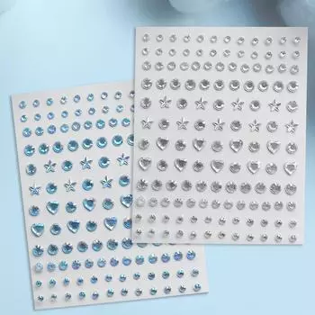 Детские алмазные наклейки: Аксессуары для лица и ногтей для сценического макияжа Star Heart белый