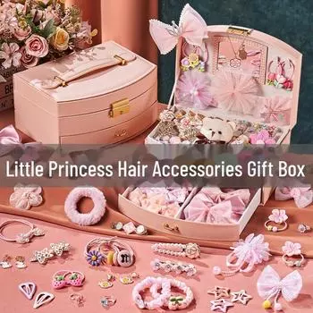 Детские аксессуары для волос и подарочная коробка с украшениями для девочек - Подарочный набор на день рождения принцессы, самодельные игрушки для 6-летних детей Basic A Korean Hair Accessories Box