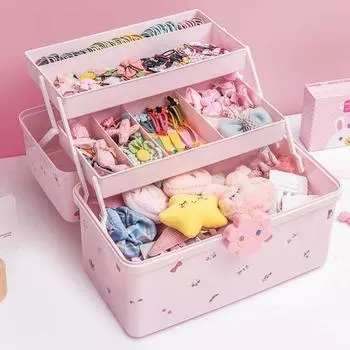 Детские аксессуары для волос, коробка для хранения, веревка для головы ребенка, резинка для волос, ювелирные изделия на голову, милая шкатулка для драгоценностей для девочек, большая кепка 29*16*16cm