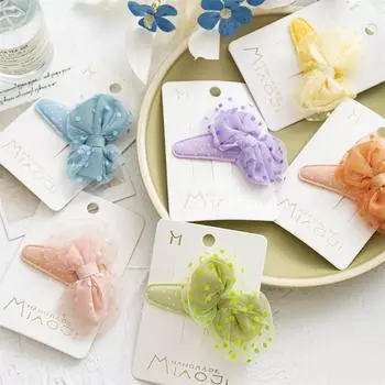 Детские аксессуары для волос, заколка для волос с бантиком, боковая заколка для маленькой девочки, зажим для челки, детская заколка, кружевная заколка, украшения для головы оранжевый