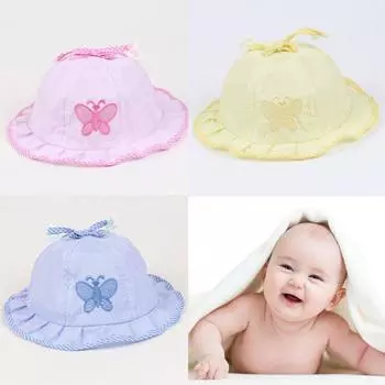Детские аксессуары, хлопковые для девочек, детские солнцезащитные шапки, детские шапки-бабочки, хлопковые детские шапки