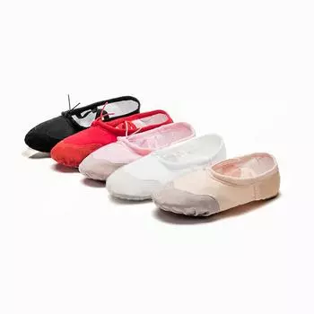 Детские балетки с мягкой подошвой для взрослых, танцевальные туфли для женщин, обувь для занятий йогой 33 красный