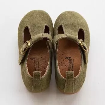 Детские балетки унисекс Saeko на плоской подошве цвета хаки-d401 130