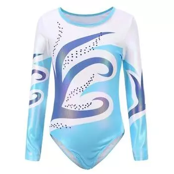 Детские балетные костюмы со стразами для девочек с длинными рукавами, танцевальная одежда для гимнастики, яркие цветные костюмы для тела 10