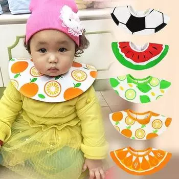 Детские банданы-нагрудники с вращением на 360 градусов, фруктовый узор, хлопковые водонепроницаемые полотенца для кормления малышей и малышей, аксессуары Football